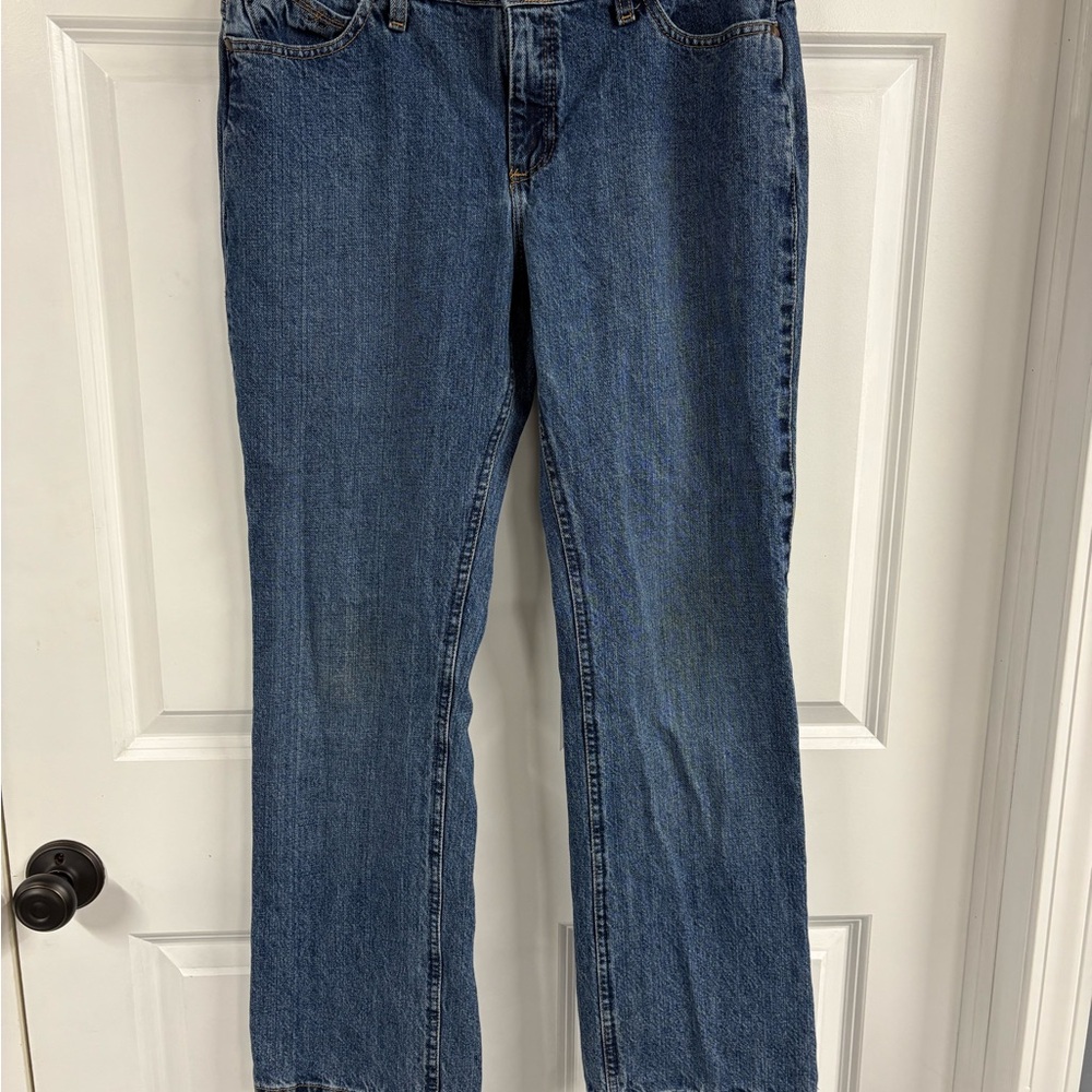 Wrangler Cash Cowgirl Cut Riding Jeans Women Size 11/12 X32 Blue Western Bootcut